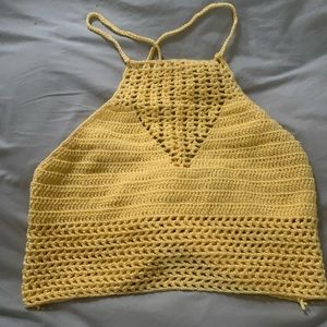 Yellow Crochet Crop Top